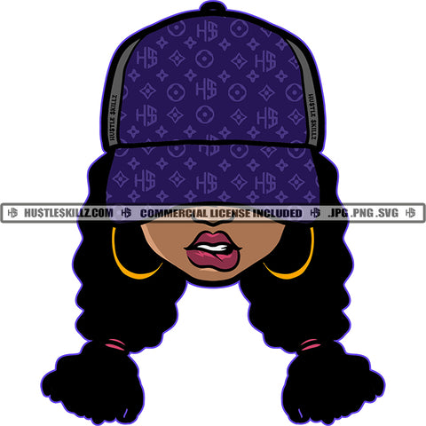 African American Woman Wearing Baseball Cap Melanin Girl No Face Design Element Black Girl Magic Ski Gangster SVG JPG PNG Vector Clipart Cricut Cutting Files