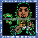 African American Gangster Man Melanin Nubian Black Man Holding Money Bag Design Element Magic Ski Mask Gangster SVG JPG PNG Vector Clipart Cricut Cutting Files
