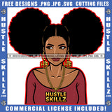 African American Curly Hair Woman Head Melanin Nubian Girl Standing Design Element Black Girl Magic Ski Gangster SVG JPG PNG Vector Clipart Cricut Cutting Files
