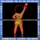 African American Woman Hand Up Standing Design Element Melanin Nubian Girl Curly Hair Hands Up Black Girl Magic Ski Mask Gangster SVG JPG PNG Vector Clipart Cricut Cutting Files