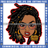 African American Woman Angry Face Wearing Sunglass Design Element Melanin Nubian Girl Hair Black Girl Magic Ski Gangster SVG JPG PNG Vector Clipart Cricut Cutting Files