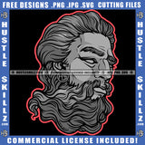 Statue Head Vector Design Element Artwork Statue Long Hair SVG JPG PNG Vector Clipart Cricut Cutting Files