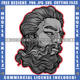 Statue Head Vector Design Element Artwork Statue Long Hair SVG JPG PNG Vector Clipart Cricut Cutting Files