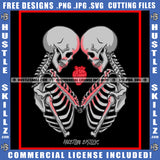 Skull Skeleton Couple Heart Design Element African SVG JPG PNG Vector Clipart Cricut Cutting Files