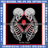 Skull Skeleton Couple Heart Design Element African SVG JPG PNG Vector Clipart Cricut Cutting Files