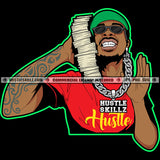 African American Rapper Boys Wearing Sunglass And Baseball Cap Vector Smile Face Design Element Tattoo Hand And Body SVG JPG PNG Vector Clipart Cricut Cutting Files