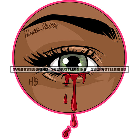African Woman Eyes Design Element Eye Color Ball White Background Circle Eye Blood Dripping Vector SVG JPG PNG Vector Clipart Cricut Cutting Files