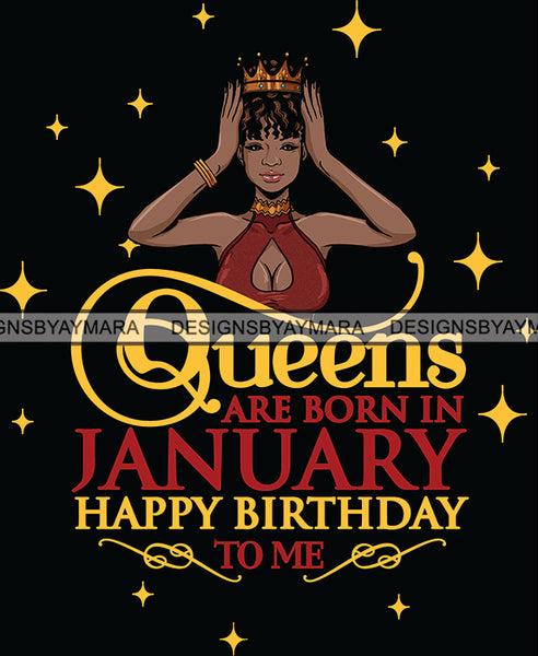 January Birthday Queen SVG Cutting Files For Cricut and More.