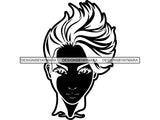 Lady Woman Hair Long Girl Beautiful Symbol Head Design Gorgeous Face Model Hairstyle Flowing Wind .PNG .SVG Clipart Vector Cricut Cut Cutting