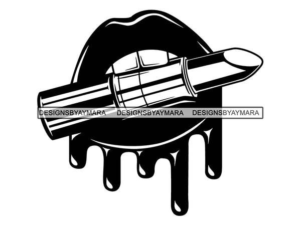 Cosmetology Lipstick Cosmetics Makeup Lip Beauty Bite Dripping Balm Gloss Face Glamour Glam Style .PNG .SVG Clipart Vector Cricut Cut Cutting