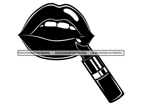 Cosmetology Lipstick Cosmetics Makeup Lip Beauty Bite Dripping Balm Gloss Face Glamour Glam Style .PNG .SVG Clipart Vector Cricut Cut Cutting