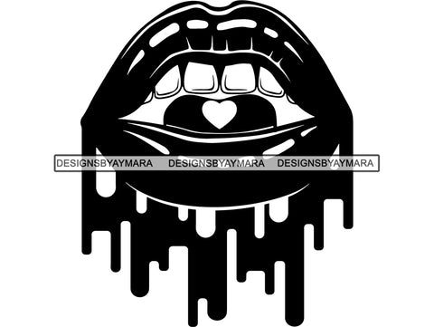 Cosmetology Lipstick Cosmetics Makeup Lip Beauty Bite Dripping Balm Gloss Face Glamour Glam Style .PNG .SVG Clipart Vector Cricut Cut Cutting