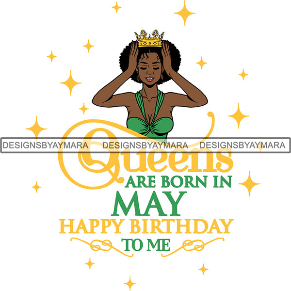 May Birthday Queen SVG Cutting Files For Cricut and More.