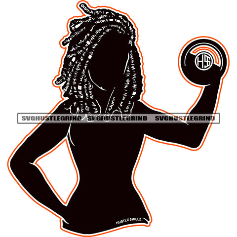 Strong In The Beautiful Color Quote Melanin Woman Silhouette Vector Black Color Red Color Line Design Element Locus Hair Style Woman Hustle Logo Color White Background SVG JPG PNG Vector Clipart Cricut Cutting Files
