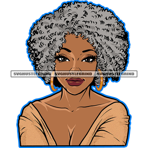 Melanin Woman Face Design Element Color Line Vector Afro Hair Style White Background Melanin Girl Cute Smile Face Color Artwork SVG JPG PNG Vector Clipart Cricut Cutting Files