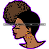 Afro Lady Black Beautiful Woman Bamboo Earrings Gorgeous Melanin Smile Face Vector Cute Lookin White Background SVG JPG PNG Vector Clipart Cricut Cutting Files