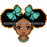 Afro Baby Girl Sitting Holding Hand Hair Band Design Element Big Afro Hair Style White Background Vector Cute Face Baby Smile SVG JPG PNG Vector Clipart Cricut Cutting Files