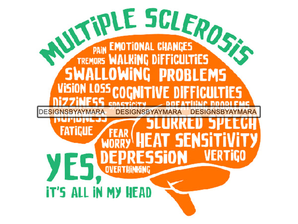 Multiple Sclerosis Awareness PNG Files For Print Not For Cutting