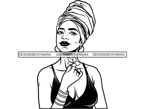 Afro Woman SVG Head Wrap Queen Diva Classy Lady .SVG .EPS .PNG Vector Clipart Silhouette Cricut Circuit Cut Cutting