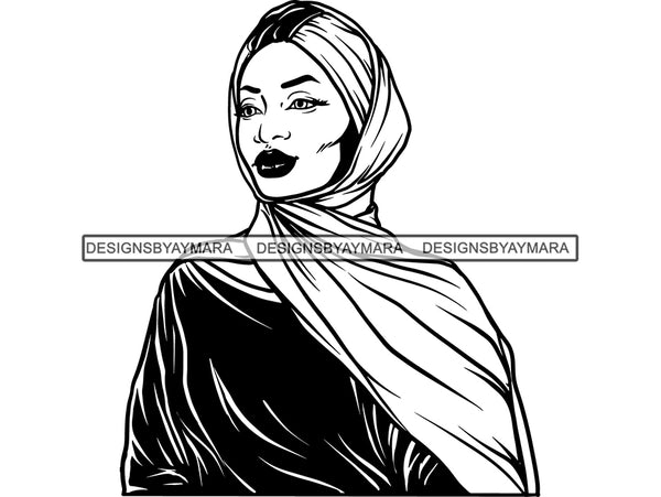 Beautiful Muslim Woman SVG Hijab Covered Goddess Queen Diva Classy Lady  .SVG .EPS .PNG Vector Clipart  Cricut Circuit Cut Cutting