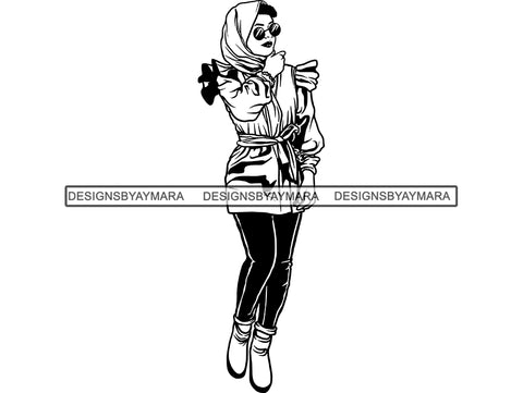 Beautiful Muslim Woman SVG Hijab Covered Goddess Queen Diva Classy Lady  .SVG .EPS .PNG Vector Clipart  Cricut Circuit Cut Cutting
