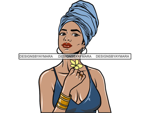 Afro Woman Turban #11 PNG File For Print