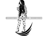 Beautiful Muslim Woman SVG Hijab Covered Goddess Queen Diva Classy Lady  .SVG .EPS .PNG Vector Clipart  Cricut Circuit Cut Cutting