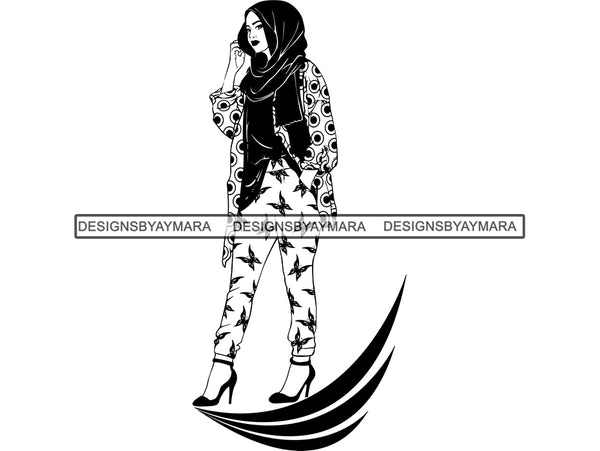 Beautiful Muslim Woman SVG Hijab Covered Goddess Queen Diva Classy Lady  .SVG .EPS .PNG Vector Clipart  Cricut Circuit Cut Cutting
