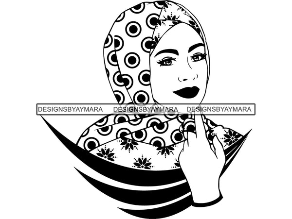 Beautiful Muslim Woman SVG Hijab Covered Goddess Queen Diva Classy Lady  .SVG .EPS .PNG Vector Clipart  Cricut Circuit Cut Cutting