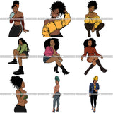 BUNDLE OF THE CENTURY! 200 Afro Woman SVG Retail Price $500 for Only $39.99 Files For Cutting and More.