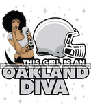 Oakland Diva Football Team SVG Cutting Files For Silhouette Cricut and More