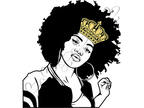 Afro Beautiful Black Woman SVG African American Ethnicity Afro Puffy Hairstyle Beauty Salon Queen Diva Classy Lady  Beautiful People Beauty Salon Princess