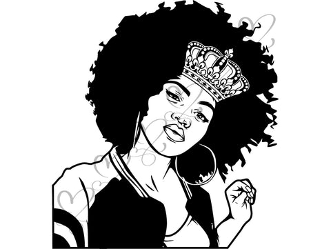 Afro Beautiful Black Woman SVG African American Ethnicity Afro Puffy Hairstyle Beauty Salon Queen Diva Classy Lady  Beautiful People Beauty Salon Princess