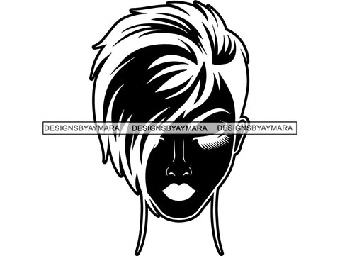 Beautiful Woman SVG Make Up Artist Fabulous Queen Diva Classy Lady Princess Hairstyle Lips Eyelashes SVG PNG EPS JPG Vector Cricut Cutting Circuit Cut