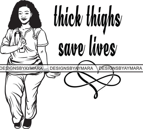 Afro Nurse Woman SVG File For Silhouette and Cutting