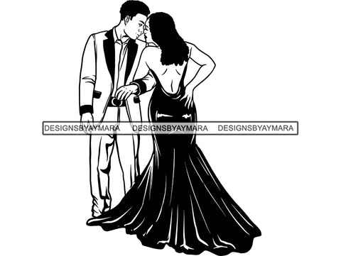 Prom Couple Queen Dress Woman Goddess Sexy Diva Classy Lady .JPG .SVG.PNG .EPS Vector Clipart Silhouette Cutting Cut Cricut