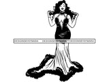 Prom Queen Dress Woman Goddess Sexy Diva Classy Lady .JPG .SVG.PNG .EPS Vector Clipart Silhouette Cutting Cut Cricut