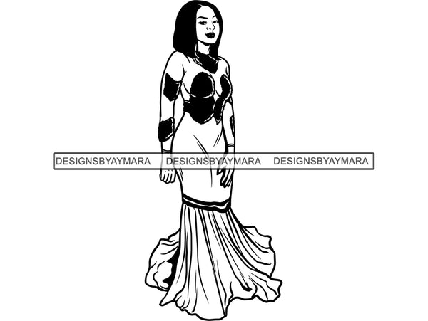 Prom Queen Dress Woman Goddess Sexy Diva Classy Lady .JPG .SVG.PNG .EPS Vector Clipart Silhouette Cutting Cut Cricut