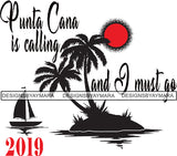 Punta Cana Vacation Beach Life Sun Sand Boat Summer Nature Heaven .JPG .SVG .PNG Vector Clipart Perfect For Print Not For Cutting