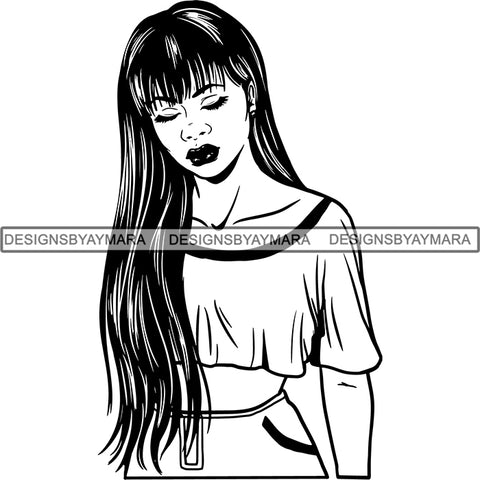 Beautiful Afro Woman Unique Designs In Black and White SVG Cutting Files For Silhouette Cricut and More