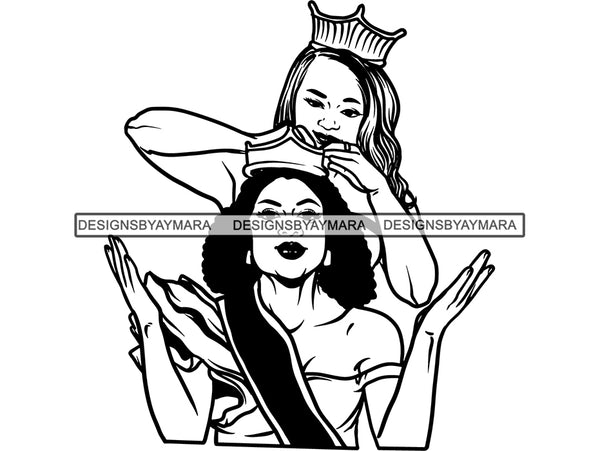 Queen Woman of God Believe Goddess Diva Classy Lady .JPG .SVG.PNG .EPS Vector Clipart Silhouette Cutting Cut Cricut