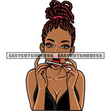 African American Girls Made Marijuana Rolling Afro Cute Girls Locus Hairstyle Design Element Vector White Background SVG JPG PNG Vector Clipart Cricut Silhouette Cut Cutting
