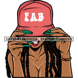 FAB Quote African American Gangster Girl Angry Face Hand Holding Cap Afro Girl Long Nail Design Element White Background SVG JPG PNG Vector Clipart Cricut Silhouette Cut Cutting