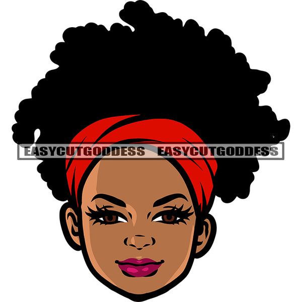 Smile And Cute Gangster African American Girl Love Hand Sign Short Hairstyle Design Element Wearing Hair Band Cute Face SVG JPG PNG Vector Clipart Cricut Silhouette Cut Cutting