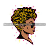 Black Woman With Words In Hair Remarkable SVG JPG PNG Vector Clipart Cricut Silhouette Cut Cutting