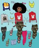 Bundle Afro Lola Woman Kit Be Creative Templates Kits Create Designs Fun Project Hipster Girl Fashion Cool Outfits Boss Lady Black Woman Nubian Melanin Popping SVG Cutting Files For Silhouette Cricut and More