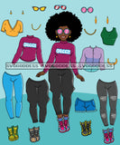 Bundle Afro Lola Woman Kit Be Creative Templates Kits Create Designs Fun Project Hipster Girl Fashion Cool Outfits Boss Lady Black Woman Nubian Melanin Popping SVG Cutting Files For Silhouette Cricut and More