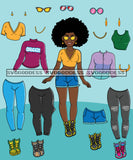 Bundle Afro Lola Woman Kit Be Creative Templates Kits Create Designs Fun Project Hipster Girl Fashion Cool Outfits Boss Lady Black Woman Nubian Melanin Popping SVG Cutting Files For Silhouette Cricut and More