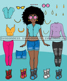 Bundle Afro Lola Woman Kit Be Creative Templates Kits Create Designs Fun Project Hipster Girl Fashion Cool Outfits Boss Lady Black Woman Nubian Melanin Popping SVG Cutting Files For Silhouette Cricut and More