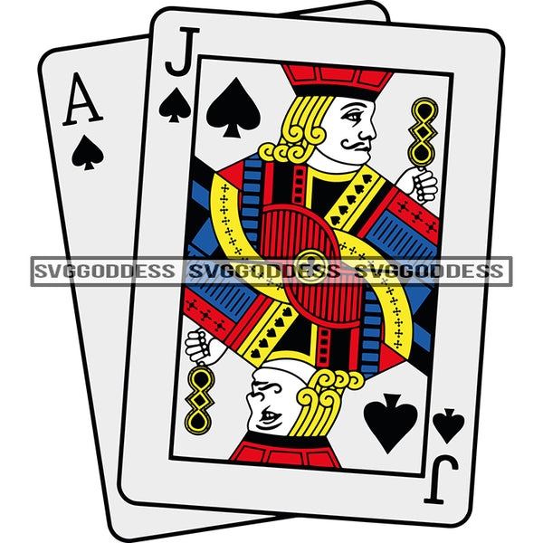 Playing Cards Ace And Jack Of Spades SVG JPG PNG Vector Clipart Cricut Silhouette Cut Cutting